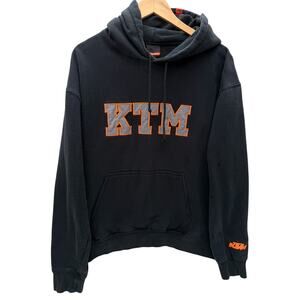KTM Hoodie Mens L Black Orange Graphic Pullover Motorcycle Racing Sweatshirt